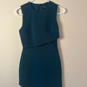 Topshop Teal Sleeveless Dress